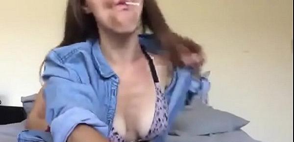  beauty sucking and slurping lollipop and chewing gum